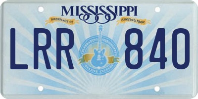 MS license plate LRR840