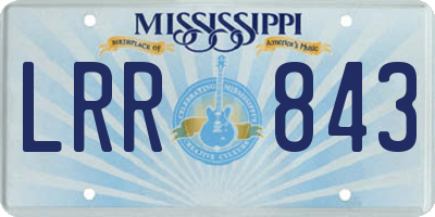 MS license plate LRR843
