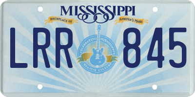 MS license plate LRR845