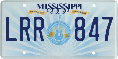 MS license plate LRR847