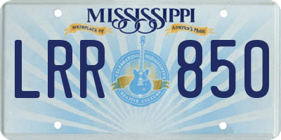 MS license plate LRR850
