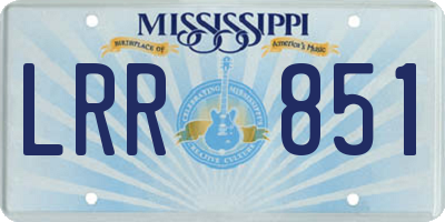 MS license plate LRR851