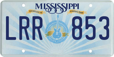MS license plate LRR853