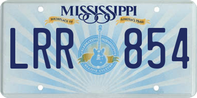MS license plate LRR854