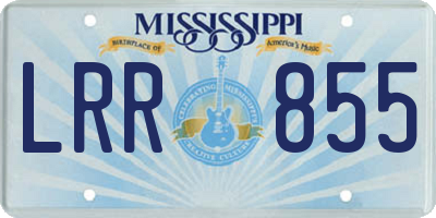 MS license plate LRR855