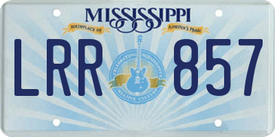 MS license plate LRR857