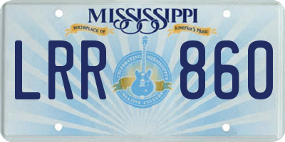 MS license plate LRR860