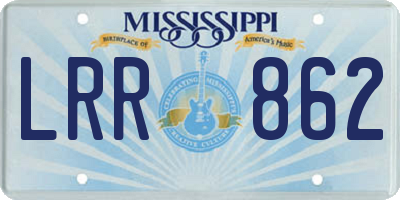 MS license plate LRR862