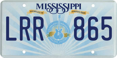MS license plate LRR865