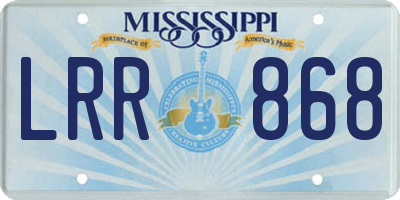 MS license plate LRR868