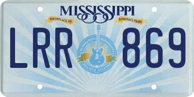 MS license plate LRR869