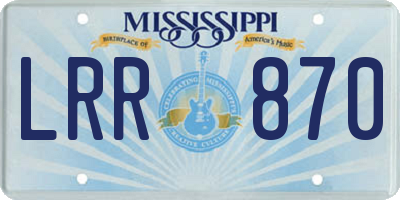 MS license plate LRR870