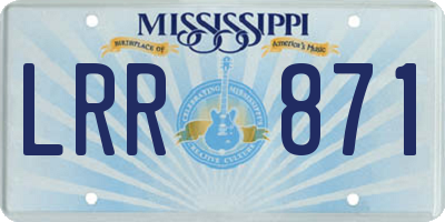 MS license plate LRR871