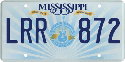 MS license plate LRR872