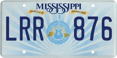 MS license plate LRR876