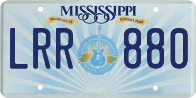 MS license plate LRR880