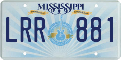 MS license plate LRR881