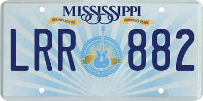 MS license plate LRR882