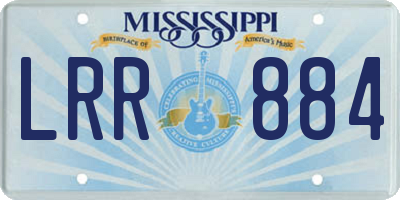 MS license plate LRR884