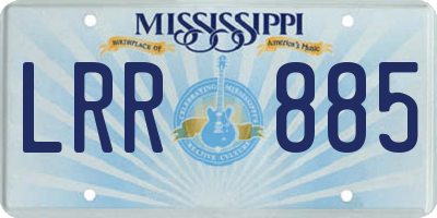 MS license plate LRR885