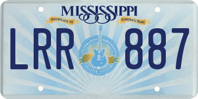 MS license plate LRR887