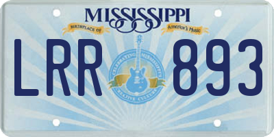 MS license plate LRR893