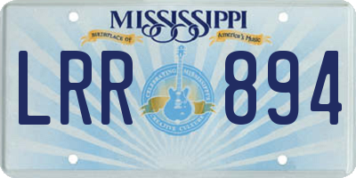 MS license plate LRR894