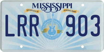 MS license plate LRR903