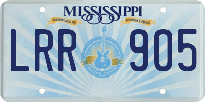 MS license plate LRR905