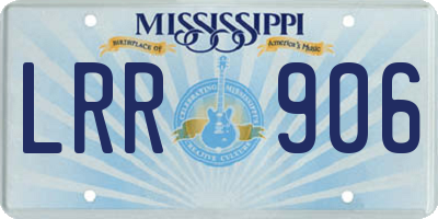 MS license plate LRR906
