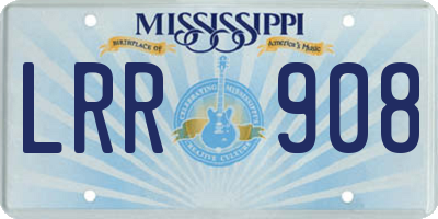 MS license plate LRR908