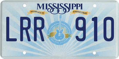 MS license plate LRR910