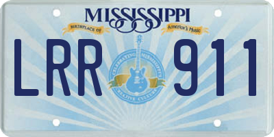 MS license plate LRR911