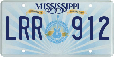 MS license plate LRR912