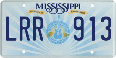 MS license plate LRR913