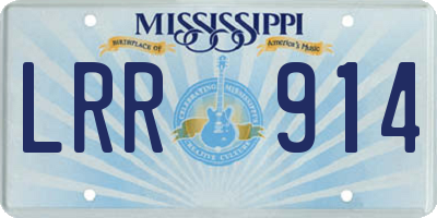MS license plate LRR914