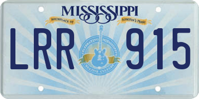 MS license plate LRR915