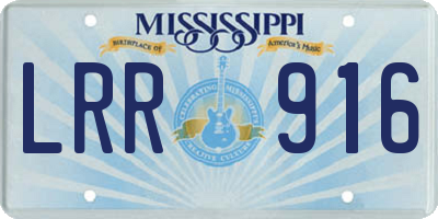MS license plate LRR916