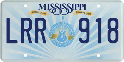 MS license plate LRR918