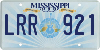MS license plate LRR921