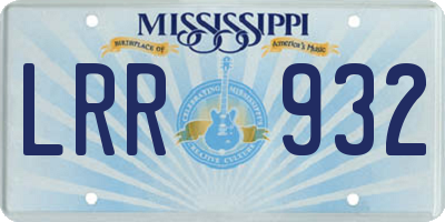 MS license plate LRR932