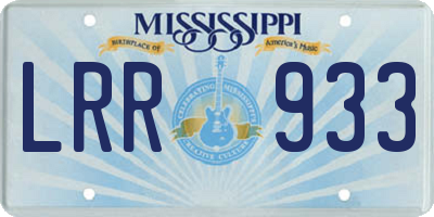 MS license plate LRR933
