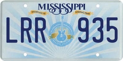 MS license plate LRR935