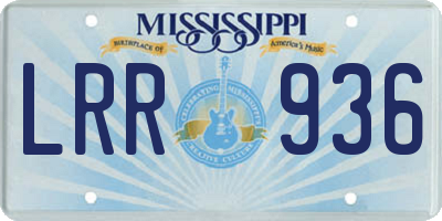 MS license plate LRR936