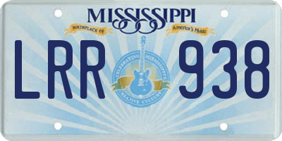 MS license plate LRR938