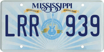 MS license plate LRR939