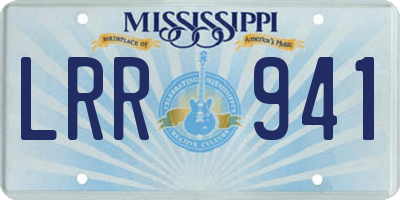 MS license plate LRR941