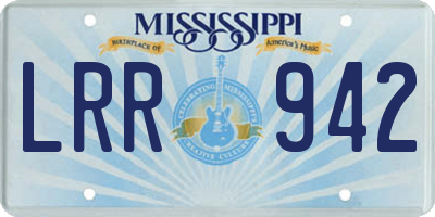 MS license plate LRR942