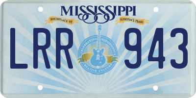 MS license plate LRR943