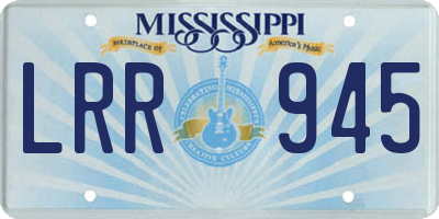 MS license plate LRR945